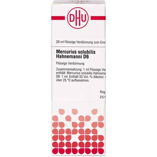 Mercurius Solubilis Hahnemanni D 6 Dilution 20 ml