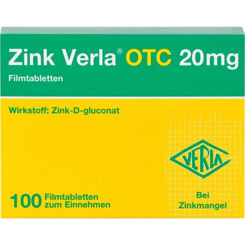 Zink Verla Otc 20 mg Filmtabletten 100 St