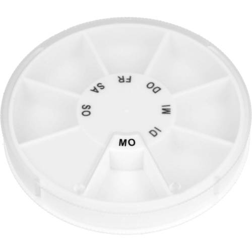 Tablettenspender Icron 7-Fächer transp.Deckel rund 1 St