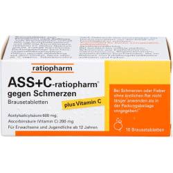 Ass + C-ratiopharm gegen Schmerzen Brausetabletten 10 St