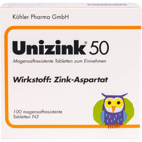 Unizink 50 magensaftresistente Tabletten 100 St