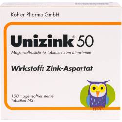 Unizink 50 magensaftresistente Tabletten 100 St