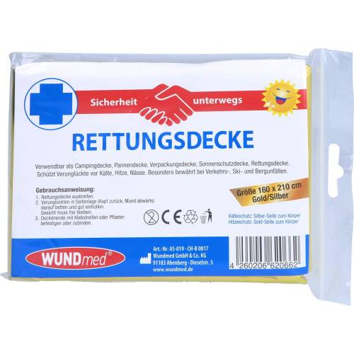 Rettungsdecke 160x210 cm gold/silber 1 St