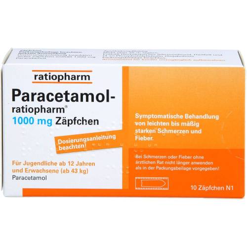 Paracetamol-ratiopharm 1.000 mg Zäpfchen 10 St