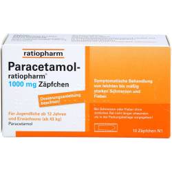 Paracetamol-ratiopharm 1.000 mg Zäpfchen 10 St