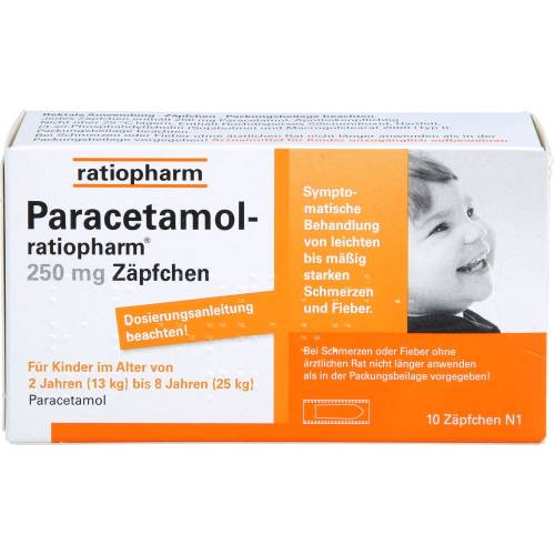 Paracetamol-ratiopharm 250 mg Zäpfchen 10 St