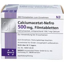 Calciumacetat Nefro 500 mg Filmtabletten 200 St