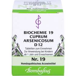 Biochemie 19 Cuprum arsenicosum D 12 Tabletten 80 St