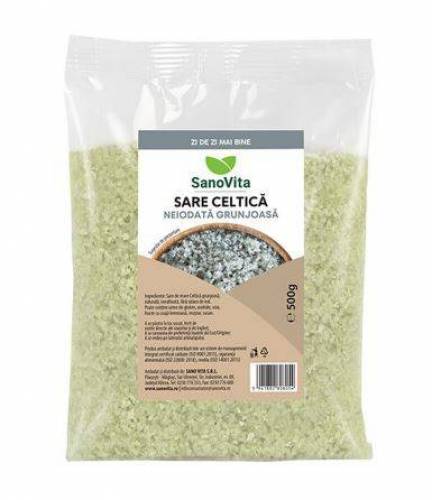 Sare Celtica grunjoasa neiodata, 500g - Sanovita