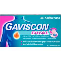 Gaviscon Dual 250mg/106,5mg/187,5mg Kautabletten 16 St