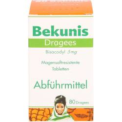 Bekunis Dragees Bisacodyl 5 mg magensaftres.Tabl. 80 St