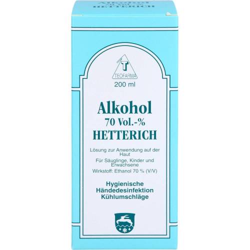 Alkohol 70% V/V Hetterich 200 ml
