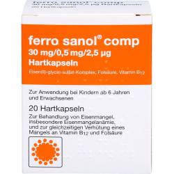 Ferro Sanol comp. Hartkaps.m.msr.überz.Pellets 20 St