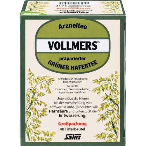 Vollmers präparierter grüner Hafertee Filterbeutel 40 St