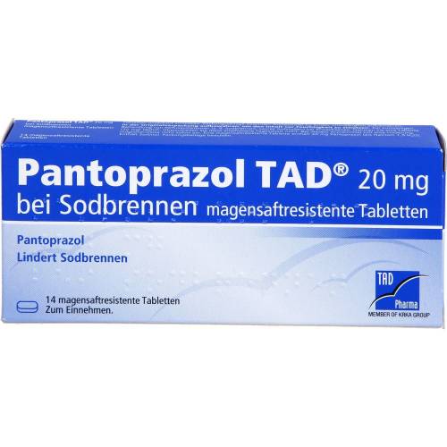 Pantoprazol Tad 20 mg b.Sodbrenn. magensaftr.Tabl. 14 St