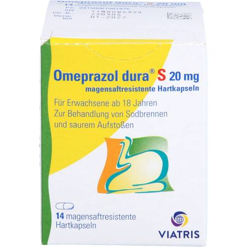 Omeprazol dura S 20 mg magensaftresist.Hartkapseln 14 St
