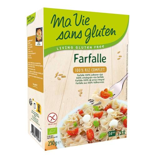 Farfalle de orez integral,fara gluten, 250g - Ma vie sans gluten