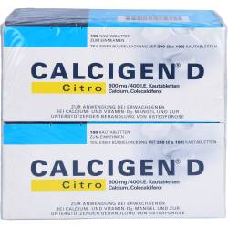 Calcigen D Citro 600 mg/400 I.E. Kautabletten 200 St