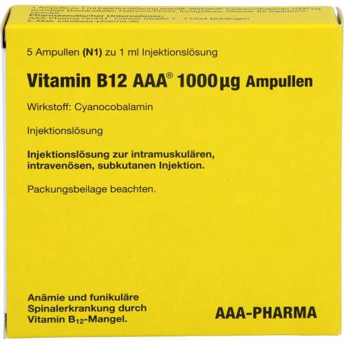 Vitamin B12 Aaa 1000 µg Ampullen Injektionslsg. 5 ml