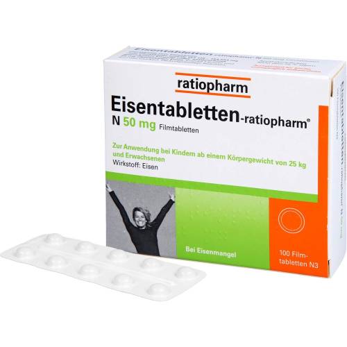 Eisentabletten-ratiopharm N 50 mg Filmtabletten 100 St