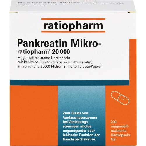 Pankreatin Mikro-ratio.20.000 magensaftr.Hartkaps. 200 St