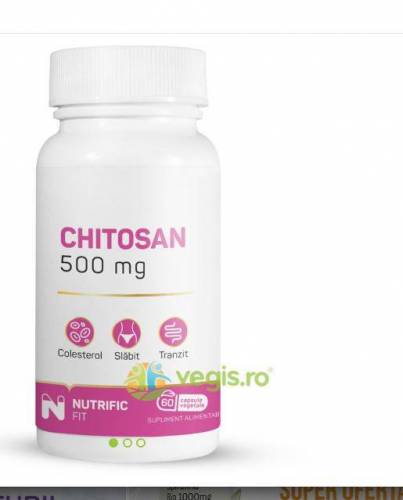 Chitosan, tranzitul alimentelor, 60cps -Nutrific