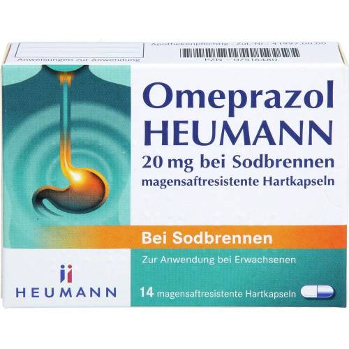 Omeprazol Heumann 20 mg b.Sodbr.magensaftr.Hartk. 14 St