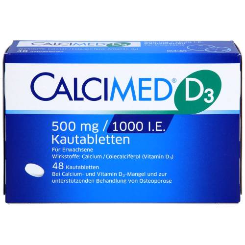 Calcimed D3 500 mg/1000 I.E. Kautabletten 48 St