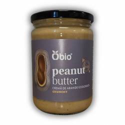 Crema de arahide crunchy, Fara Gluten, Eco-Bio 500g - Obio