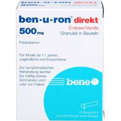 Ben-U-Ron direkt 500 mg Granulat Erdbeer/Vanille 10 St