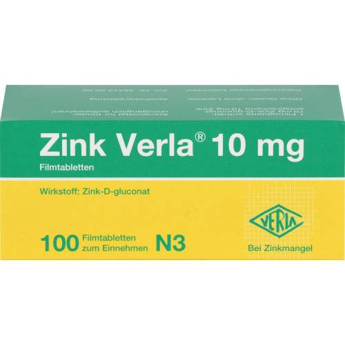 Zink Verla 10 mg Filmtabletten 100 St