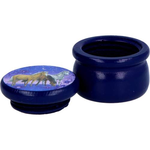 Milchzahndose Traumpferdchen blau m.Schraubversch. 1 St
