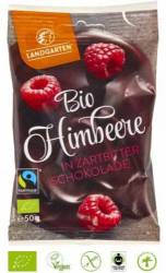 Zmeura liofilizata invelita in ciocolata amaruie FARA GLUTEN Eco-Bio 50g - Landgarten