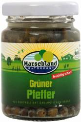 Boabe de piper verde in saramura, eco-bio, 100g / 55g - Marschland Naturkost