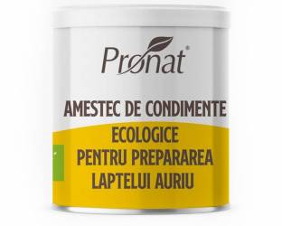 Amestec de condimente bio pentru prepararea Laptelui Auriu, 100g - Pronat