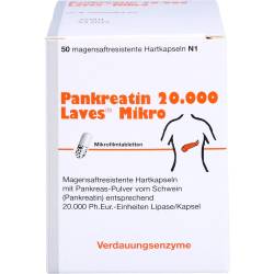 Pankreatin 20.000 Laves Mikro magensaftr.Hartkaps. 50 St