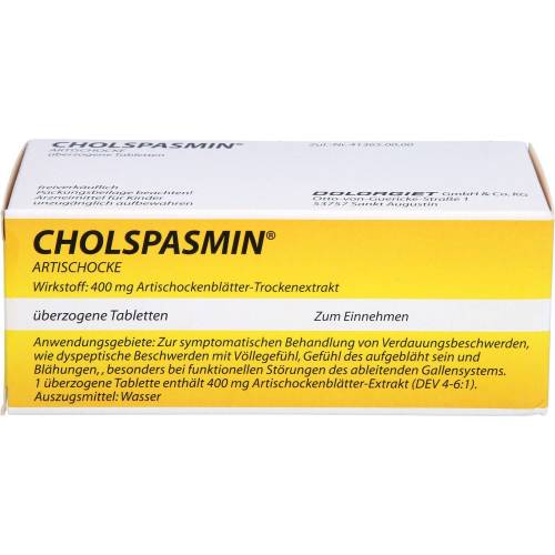 Cholspasmin Artischocke überzogene Tabletten 50 St