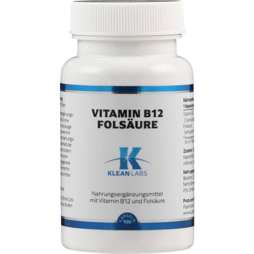 Vitamin B12+Folsäure Klean Labs Kapseln 100 St
