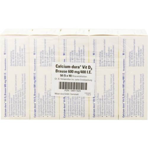 Calcium Dura Vit D3 Brause 600 mg/400 I.E. 50 St
