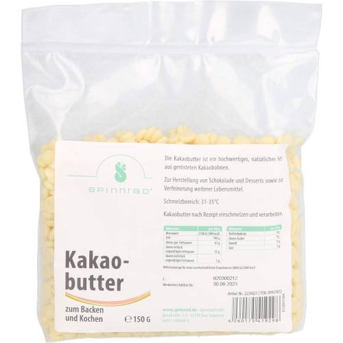 Kakaobutter Pellets zum Backen 150 g