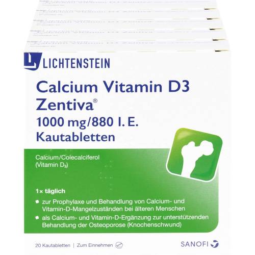 Calcium Vitamin D3 Zentiva 1000 mg/880 I.E. Kautab 100 St