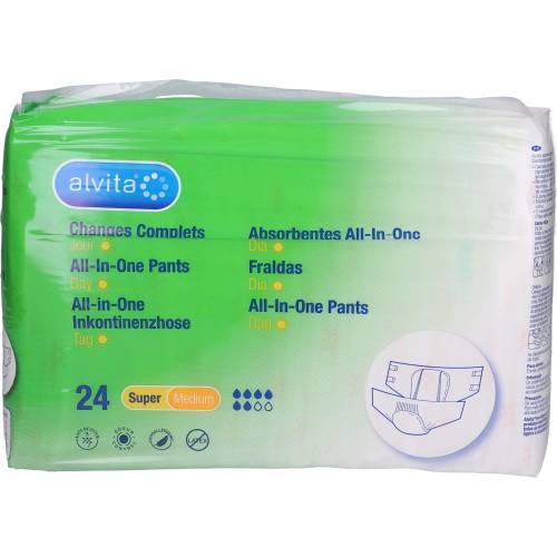 Alvita All-in-One Inkontinenzhose super medium Tag 24 St