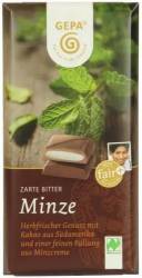 Ciocolata neagra amaruie, delicata, cu crema proaspata de menta, eco-bio si fairtrade, 100g - GEPA