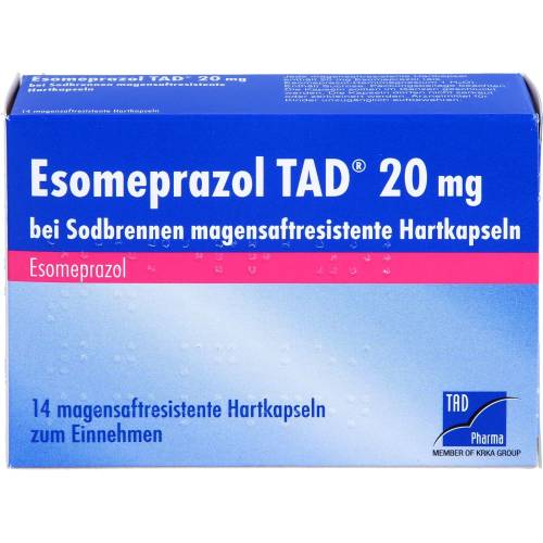 Esomeprazol Tad 20 mg bei Sodbrennen msr.Hartkaps. 14 St