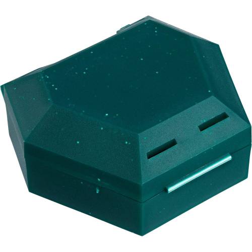 Zahnspangenbox mit Kordel grün mit Glitzer 1 St