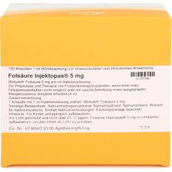 Folsäure Injektopas 5 mg Injektionslösung 100 St