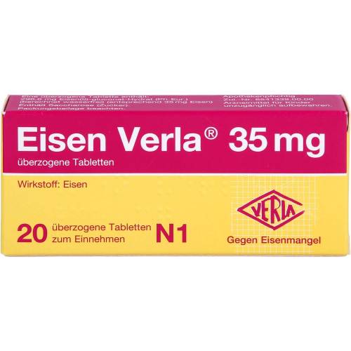 Eisen Verla 35 mg überzogene Tabletten 20 St
