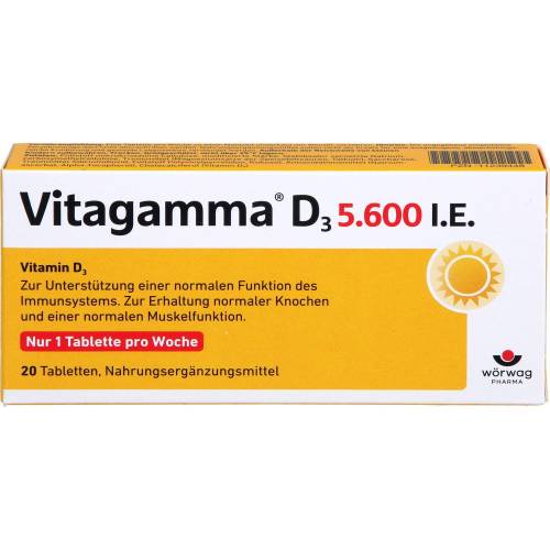 Vitagamma D3 5.600 I.E .Vitamin D3 Nem Tabletten 20 St