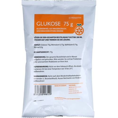 Glukose 75 g Orange Plv.z.Her.e.Lsg.z.Einnehmen 75 g