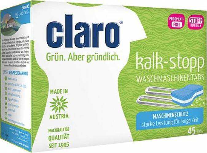 Tablete anticalcar, pentru masina de spalat rufe, 45 de tablete, 720g - Claro